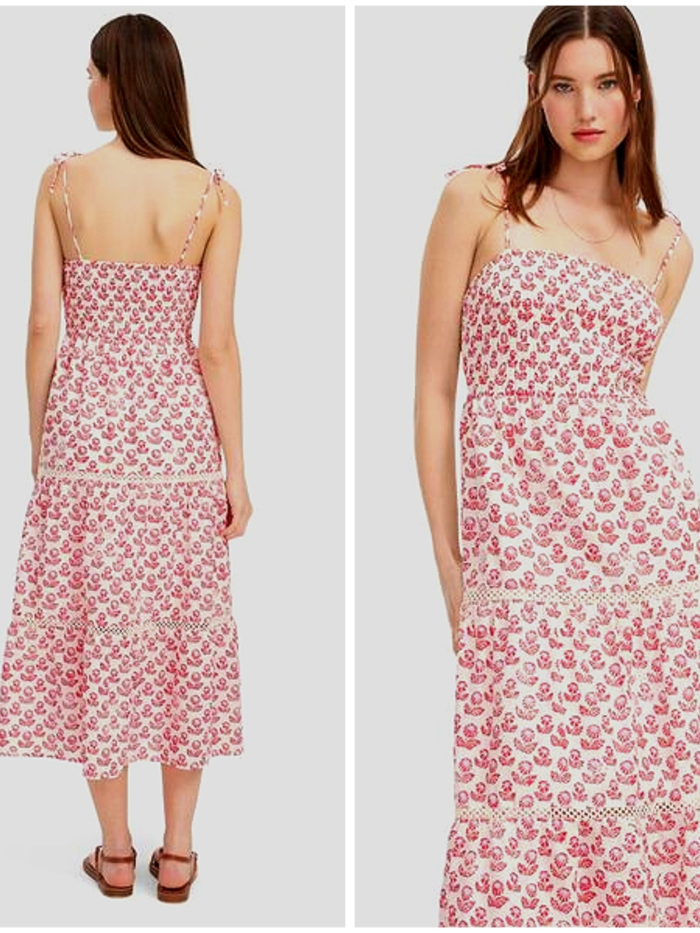 Roller Rabbit X Target, Smocked Floral Maxi Dress with Tie Straps, NWT - Picture 2 of 2